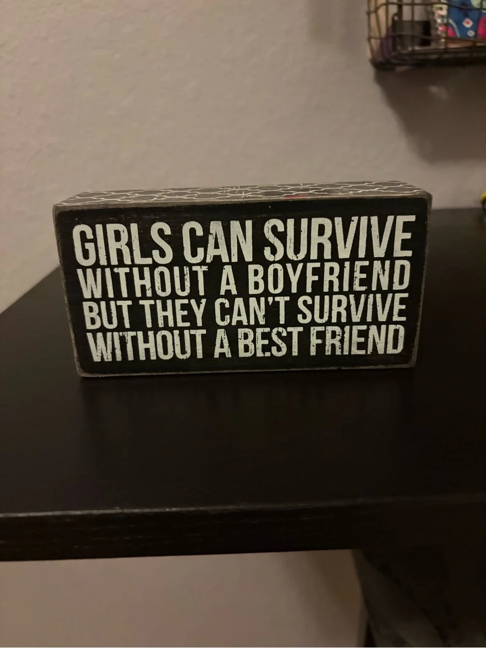 Black & White Inspirational Girls Wall Block Sign